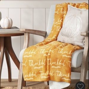 Thankful Plush Throw Blanket with Sherpa reverse